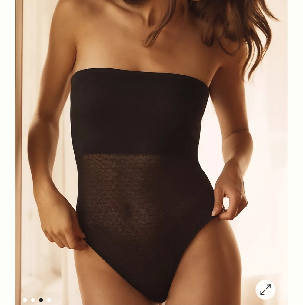 NWT LyreBird Sheer Mesh Strapless Bodysuit